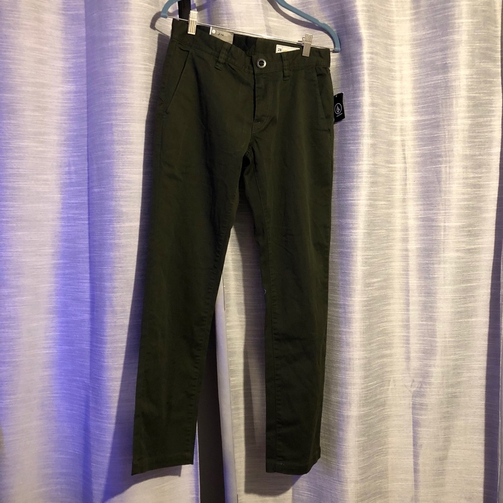 volcom low rise army green jeans